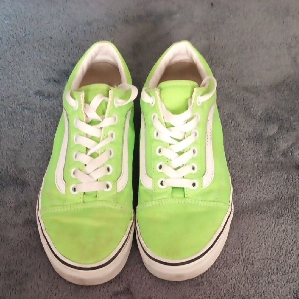 Vans-Neon Green and White, Mens Size 5.5,Women's Size 7, Great Condition